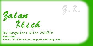zalan klich business card